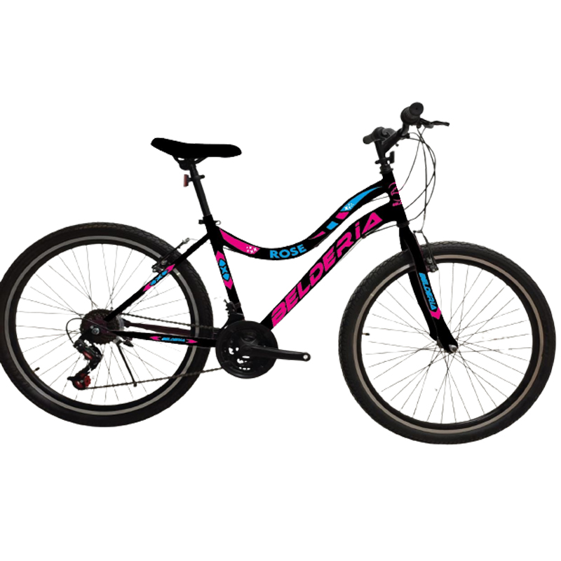 Bicicleta mtb belderia rose, culoare negru/roz, roata 26