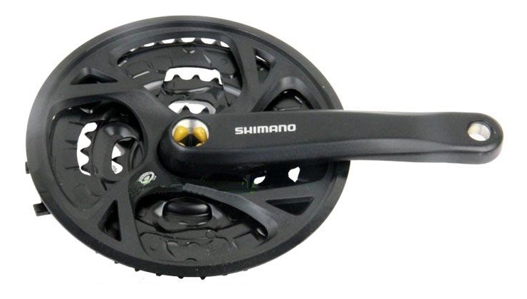 Angrenaj pedalier shimano acera mtb, 44x32x22t, brat 175mm, pentru 9 viteze pe spate, include suruburi, negru