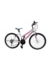 Bicicleta MTB Copii TEC Lady culoare alb/roz roata 24" Otel