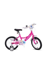 Bicicleta copii Geroni Butterfly, roata 16", culoare roz, cadru otel