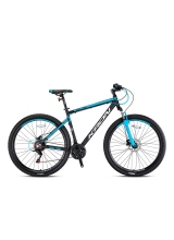 Bicicleta copii Kron XC 75 MTB Boy, roata 24", 21 viteze, cardu 13" din aluminiu, frana disc mecanica, culoare negru/albastru