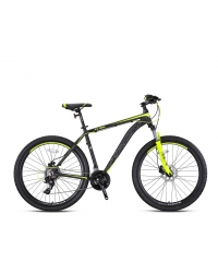 Bicicleta KRON XC 100, aluminiu, frane hidraulice, roata 29", 21 viteze, cadru 18", culoare negru/galben neon
