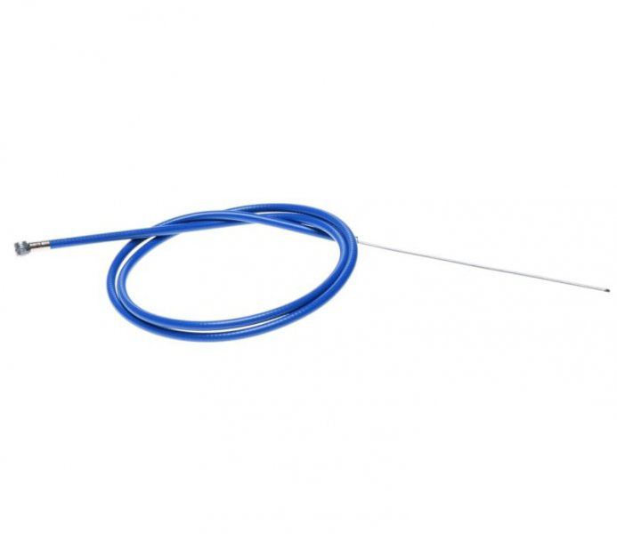 Cablu frana fata cu teaca, pentru biciclete, lungime cablu 1000mm, lungime teaca 850mm, culoare albastru