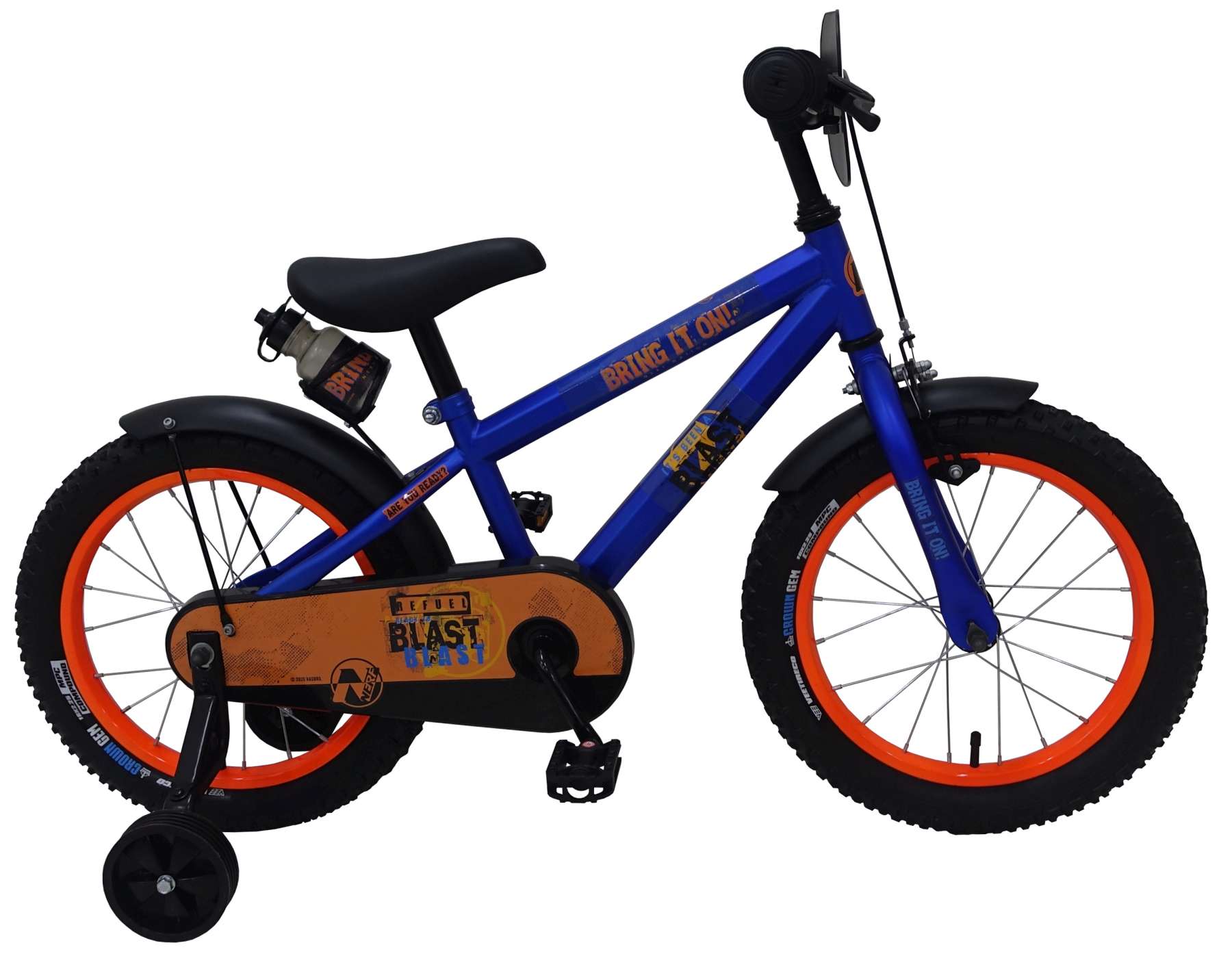 Bicicleta pentru copii nerf - baieti - 16 inch - albastru satinat culoare albastru